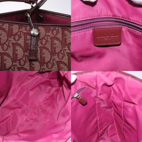 DIOR Trotter Canvas Tote Bag Red Silver - Picture 11 of 12